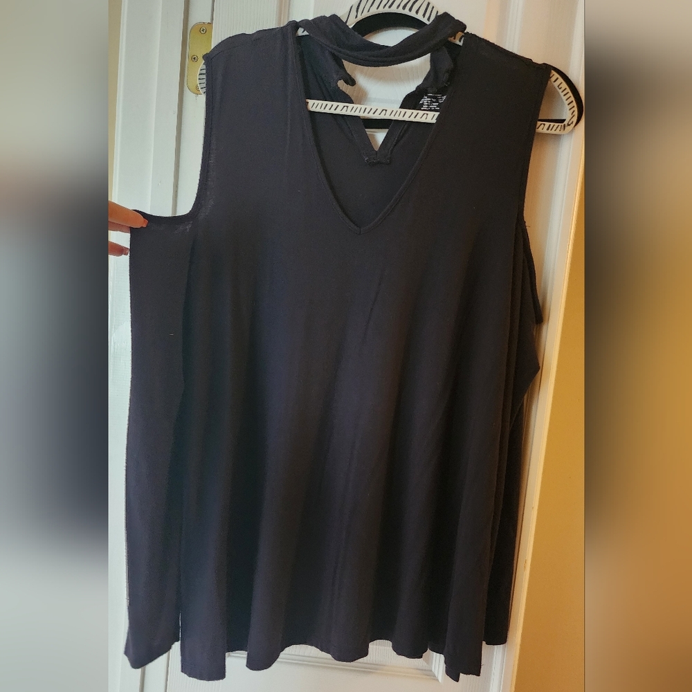 Lane Bryant Black Knit Blouse